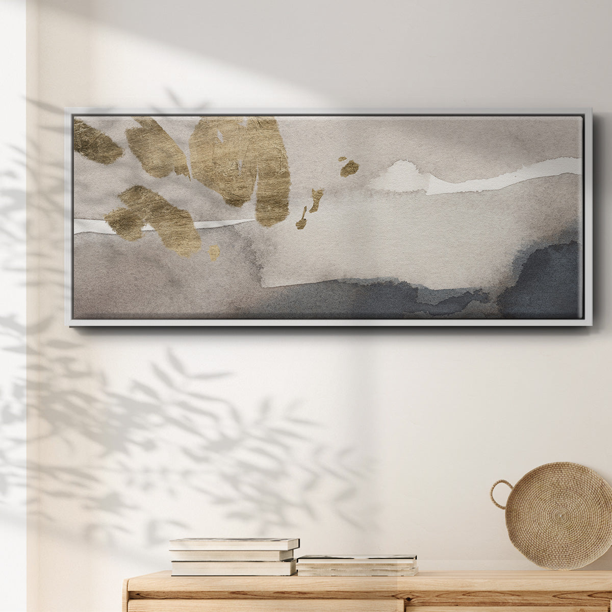 Watercolor with Gold III - Floater Framed Canvas Print