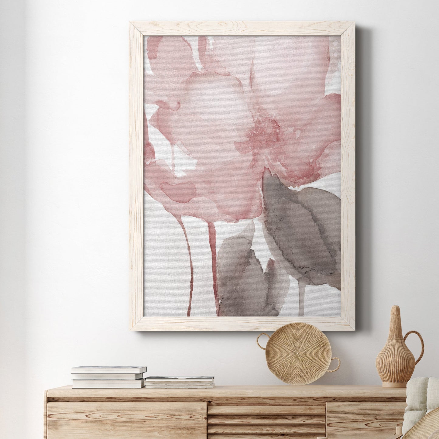 Blush Bloom II - Premium Canvas Framed in Barnwood - Ready to Hang