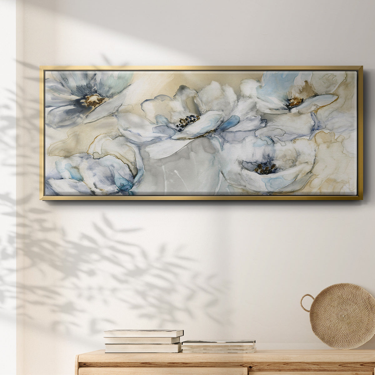 Soft Blooms - Floater Framed Canvas Print