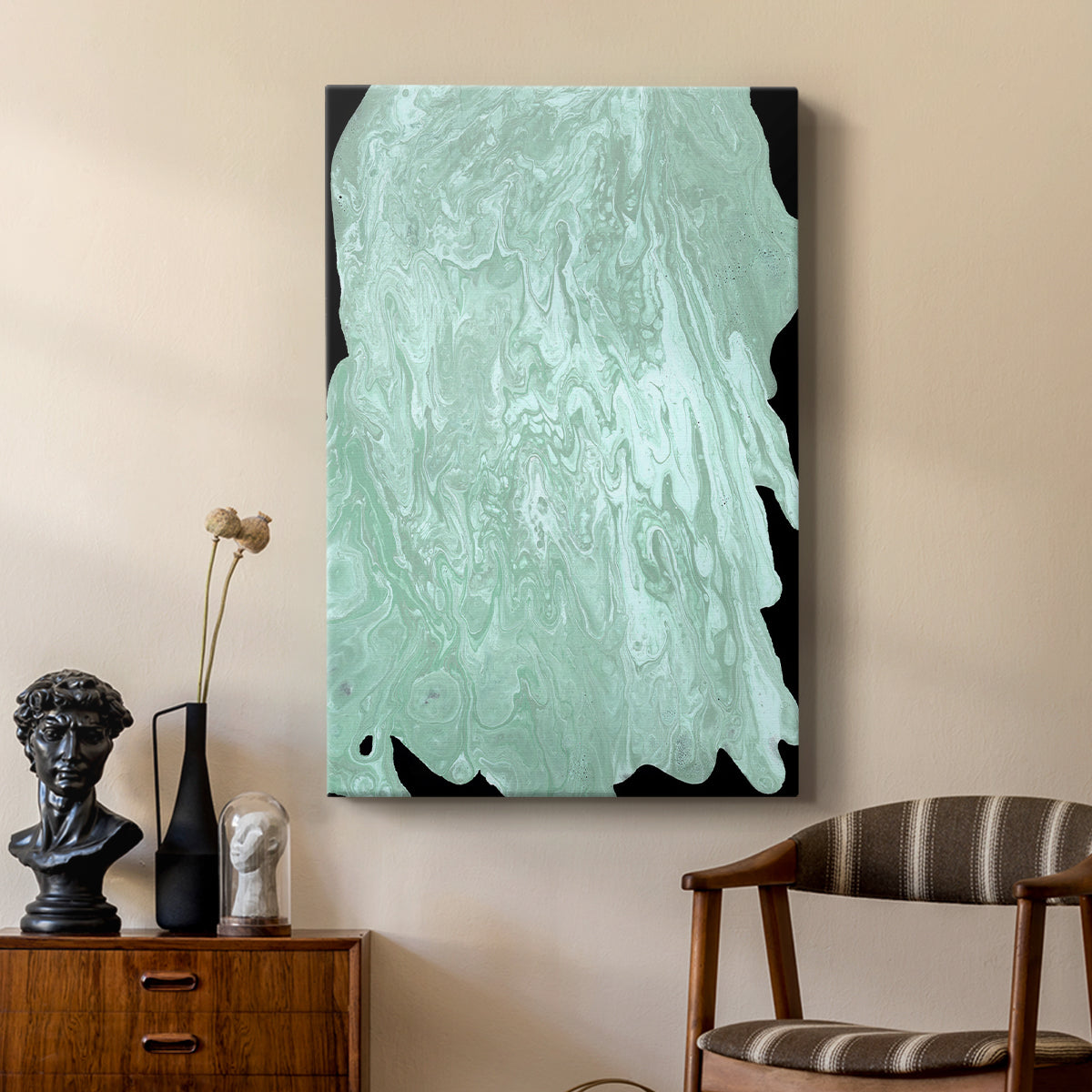 Teal Cascade II - Canvas Art Print
