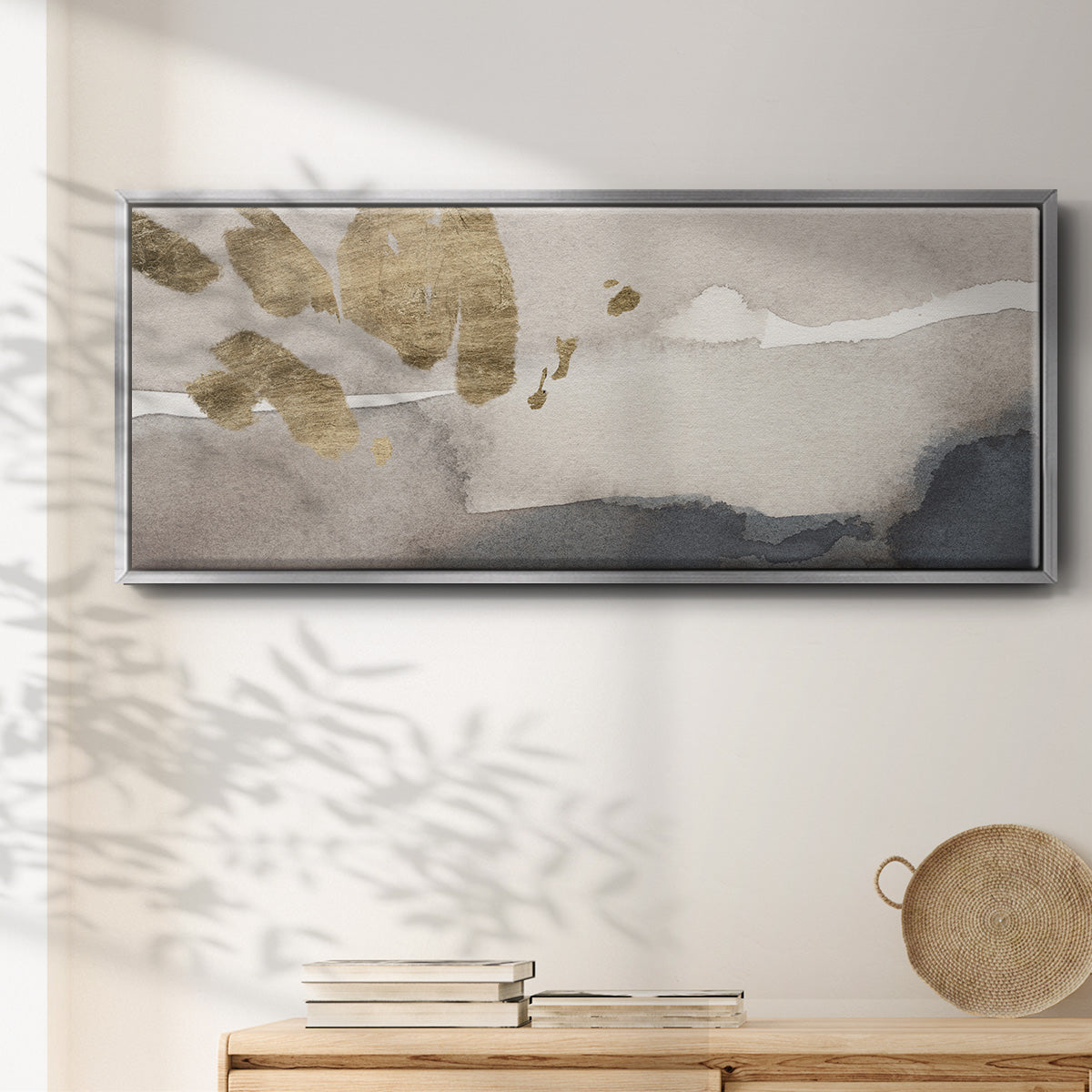 Watercolor with Gold III - Floater Framed Canvas Print