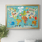 Children's World Map Premium Classic Framed Canvas - Ready to Hang