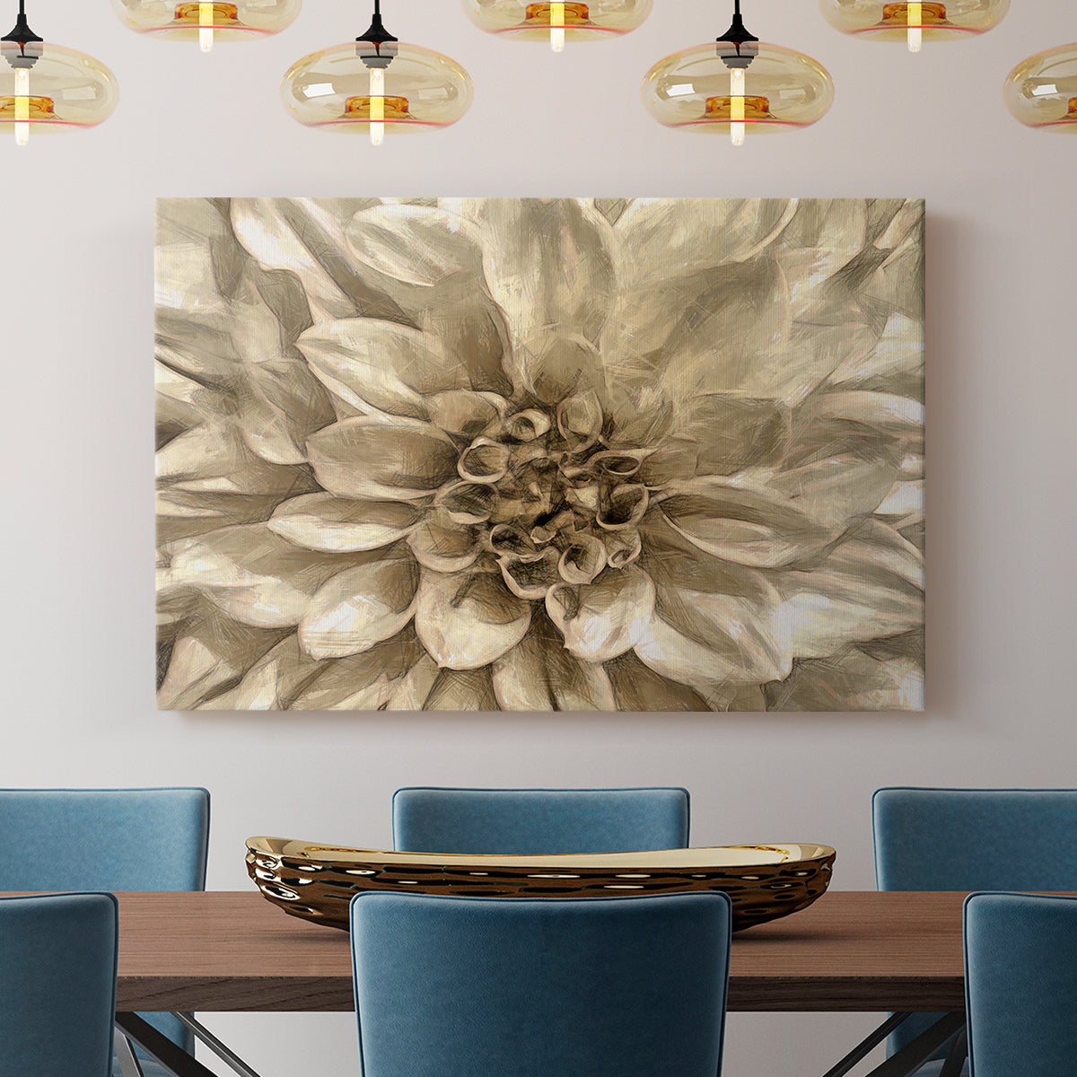 Neutral Wall Flower I - Canvas Art Print