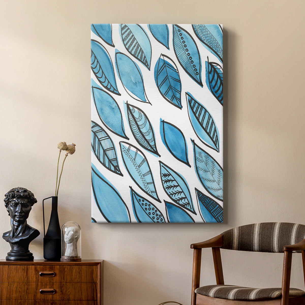 Patterned Leaf Shapes I - Canvas Art Print