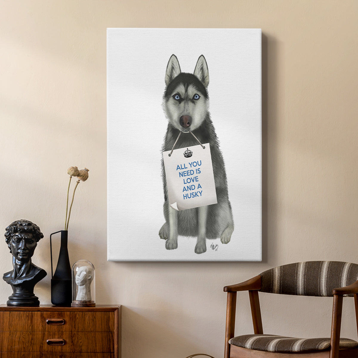 Love and Husky - Canvas Art Print