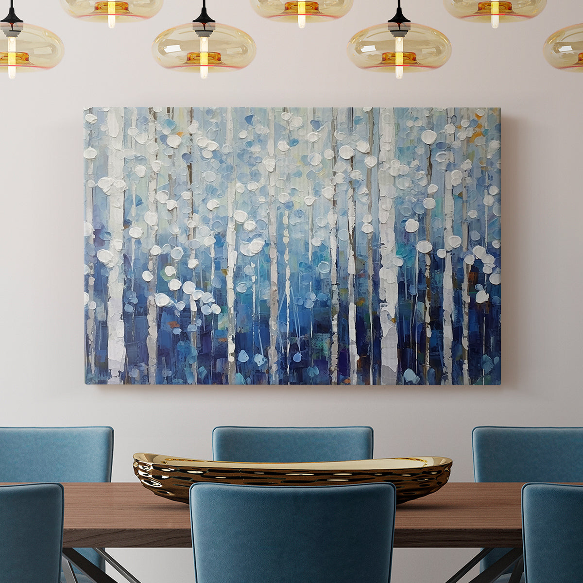 Blue Abstract Forest XXXVIII - Canvas Art Print