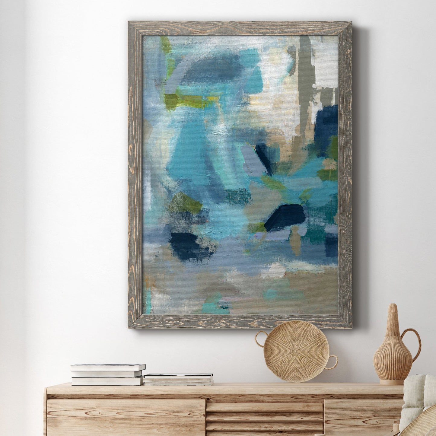 Circle the Beachfront - Barnwood Framed Canvas Print