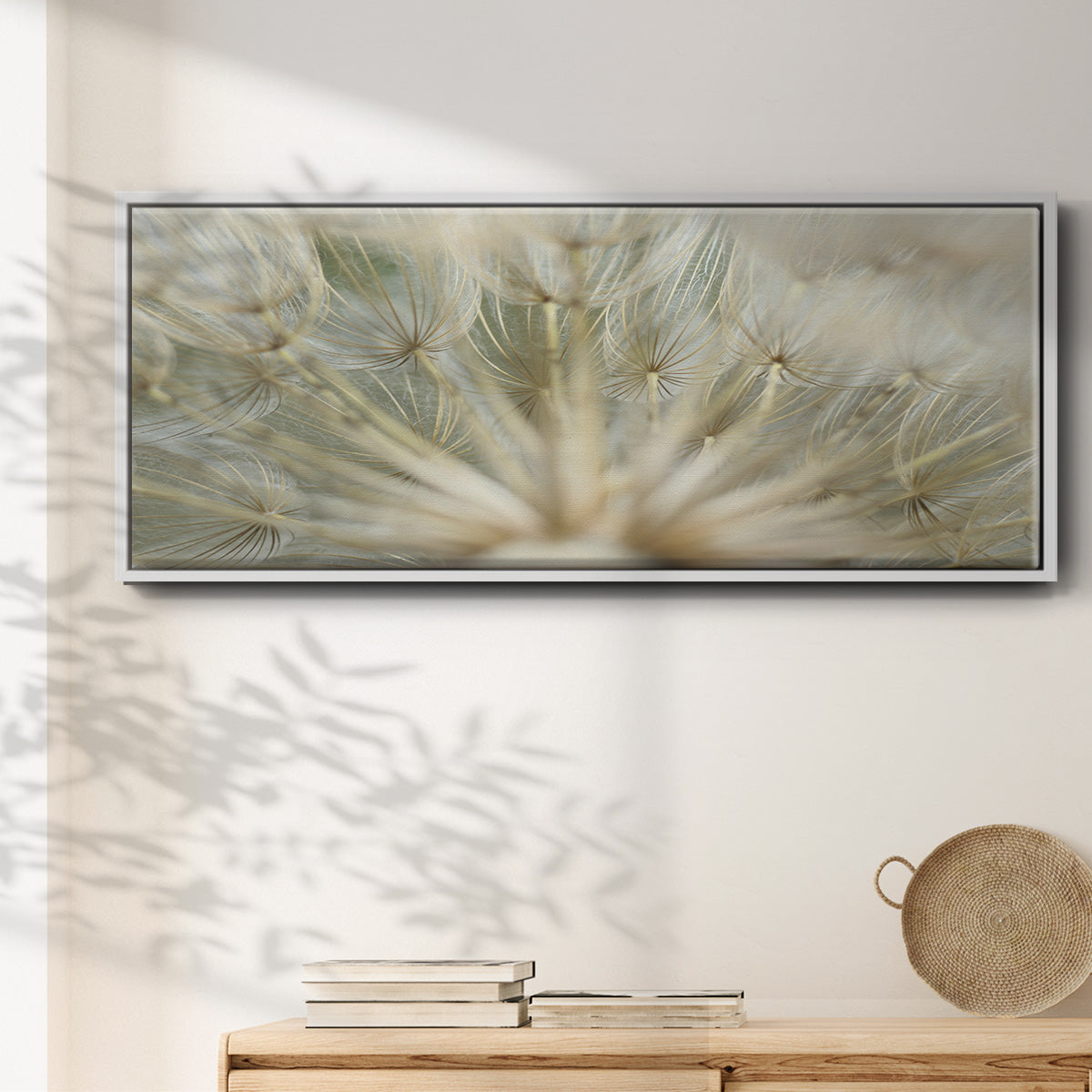 Macro Dandelion IV - Floater Framed Canvas Print