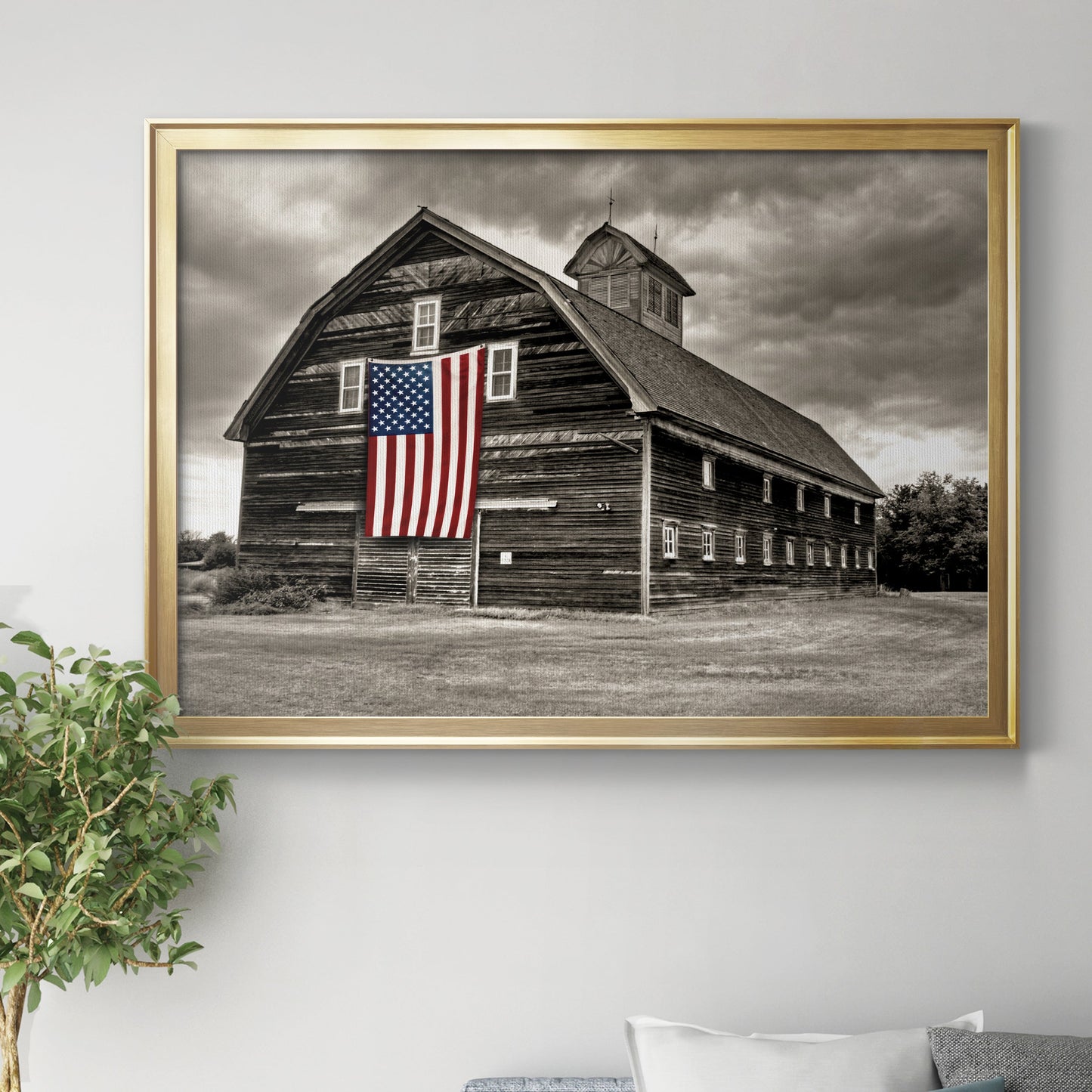 Modern Barn III - Modern Framed Canvas Print