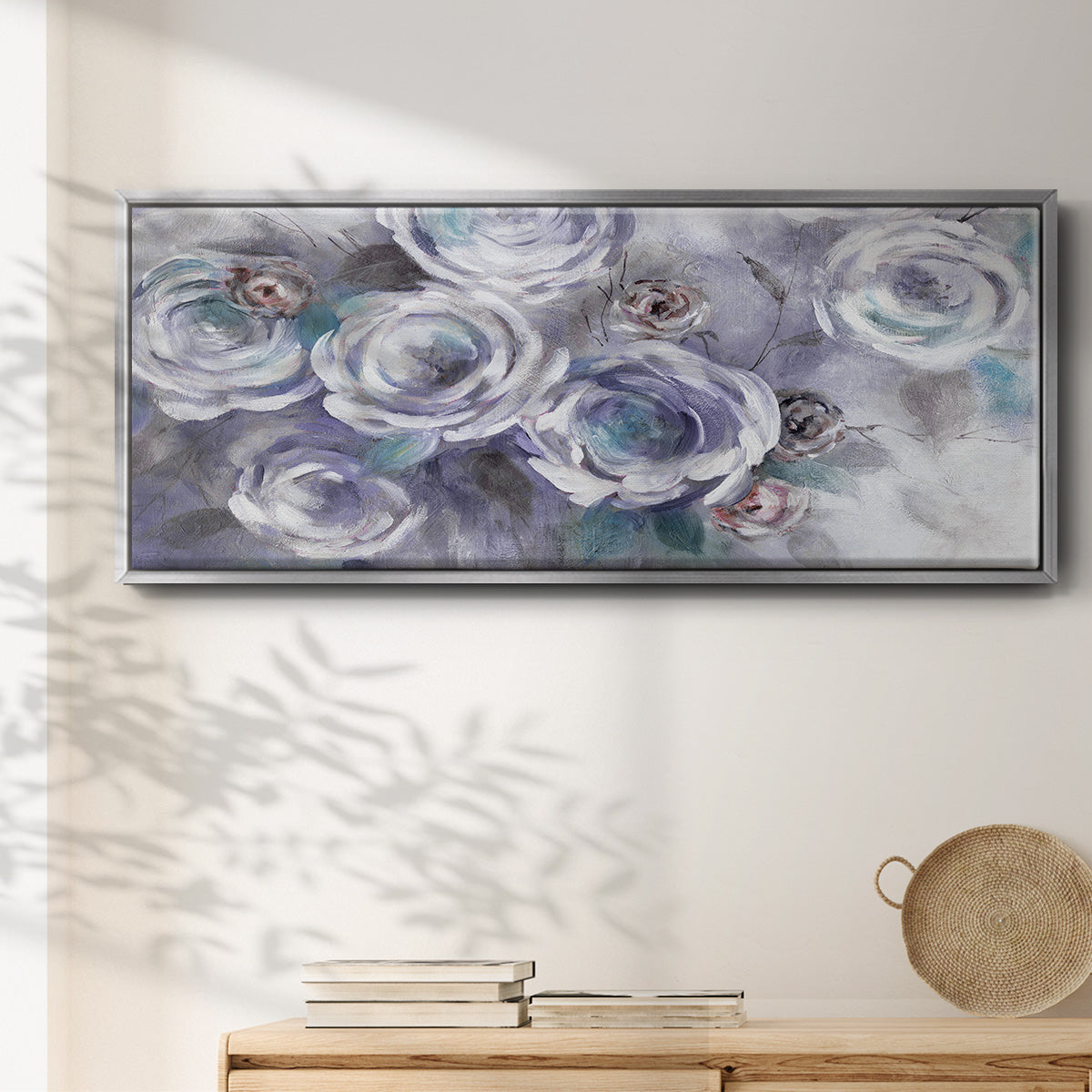 Iced Flowers - Floater Framed Canvas Print