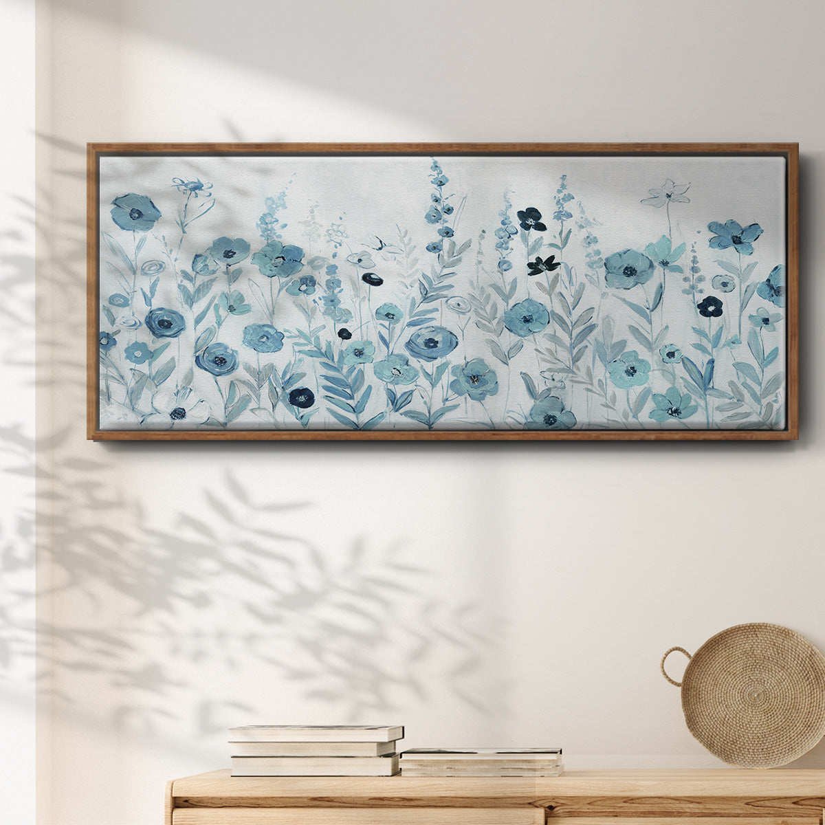 Endless Field of Blue - Floater Framed Canvas Print