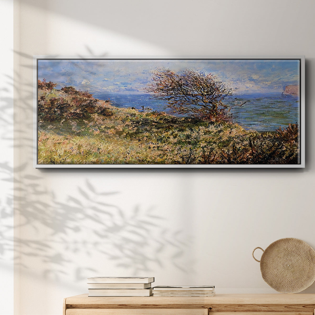 On the Cliff at Fecamp, 1881 - Floater Framed Canvas Print