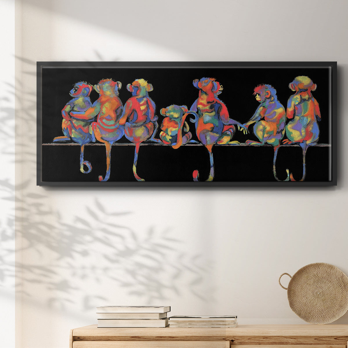 Fun Monkeys - Floater Framed Canvas Print