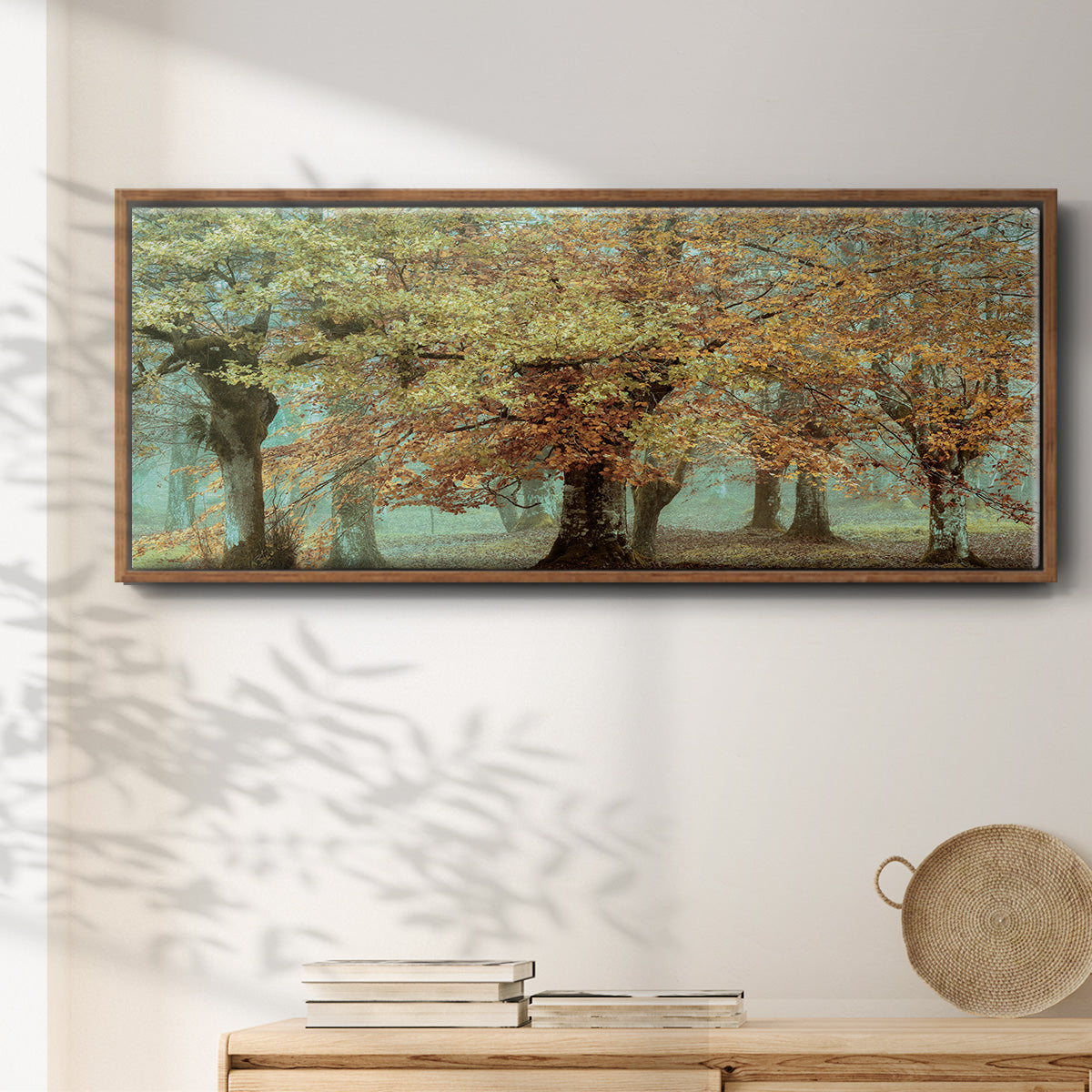 Teal Tree - Floater Framed Canvas Print