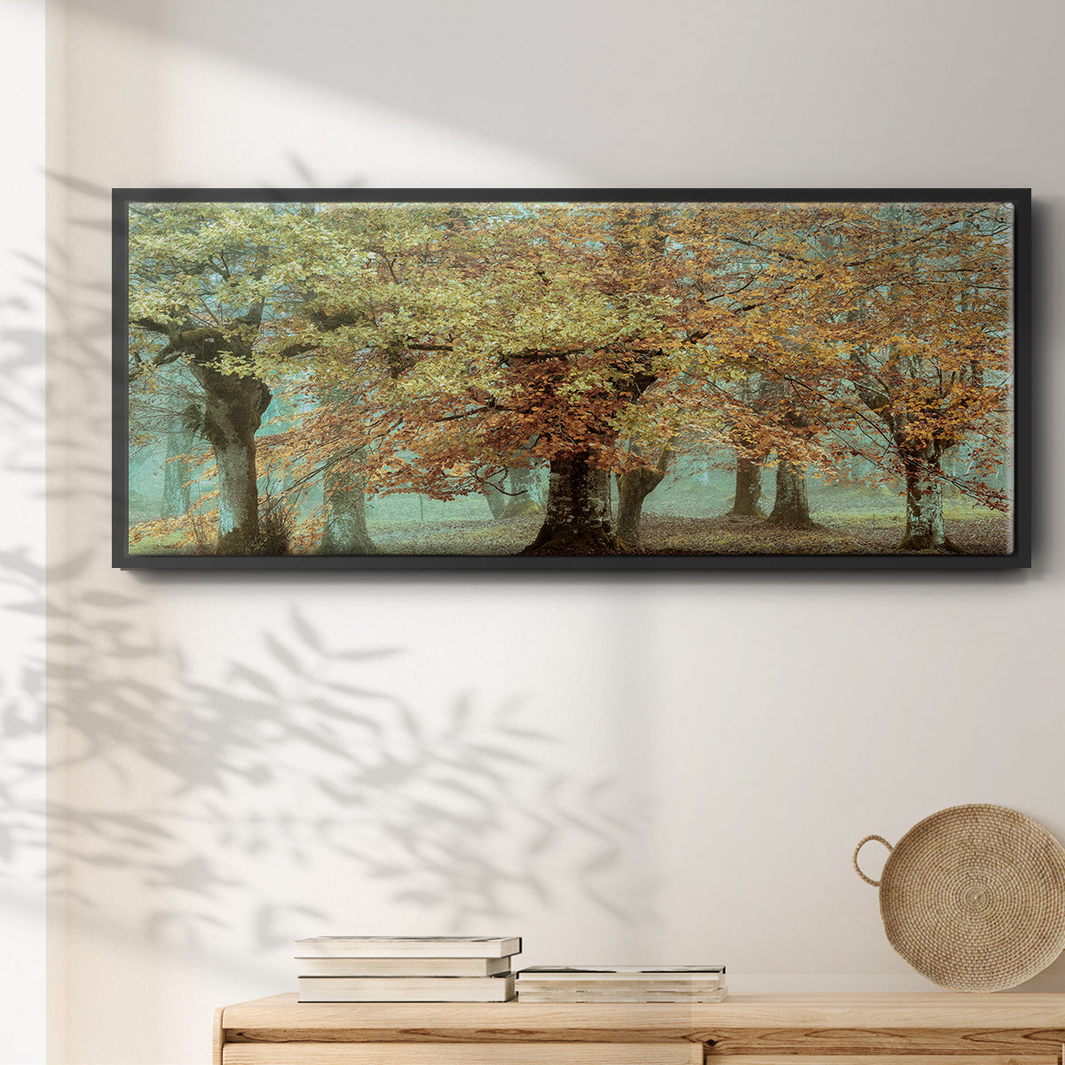 Teal Tree - Floater Framed Canvas Print