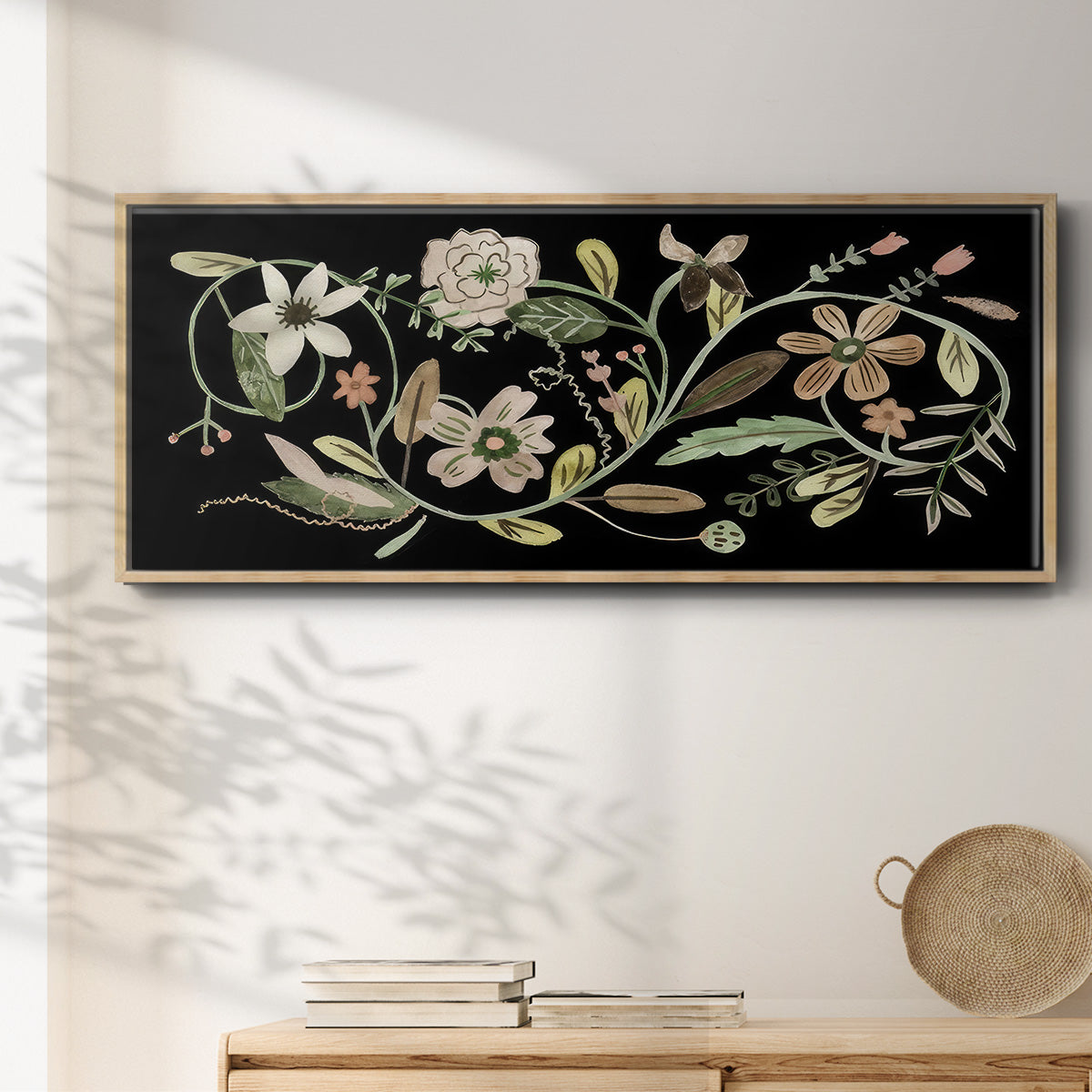 Pressed Flowers II - Floater Framed Canvas Print