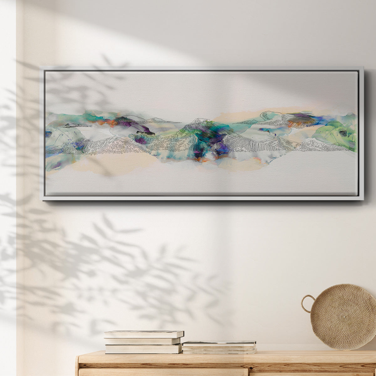 Abstract Mountain Range - Floater Framed Canvas Print