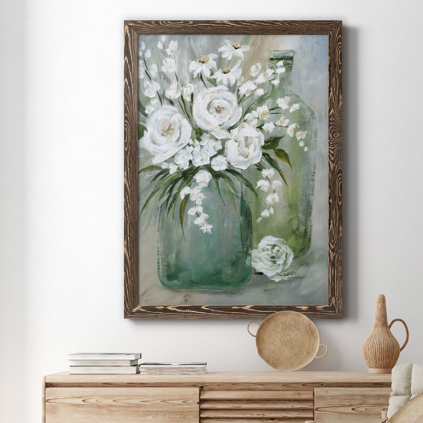 Rosey Afternoon - Premium Canvas Framed in Barnwood - Ready to Hang