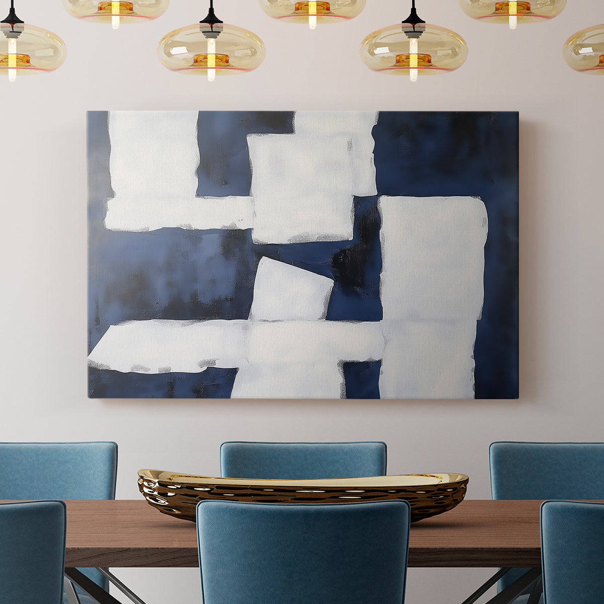 Blue and White Abstract XCV - Canvas Art Print