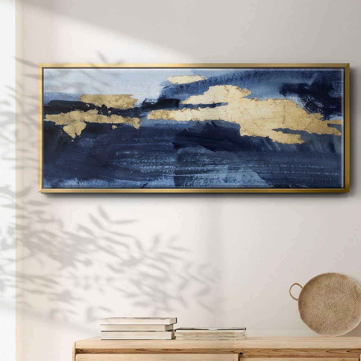 Gilded Indigo Sea II - Floater Framed Canvas Print