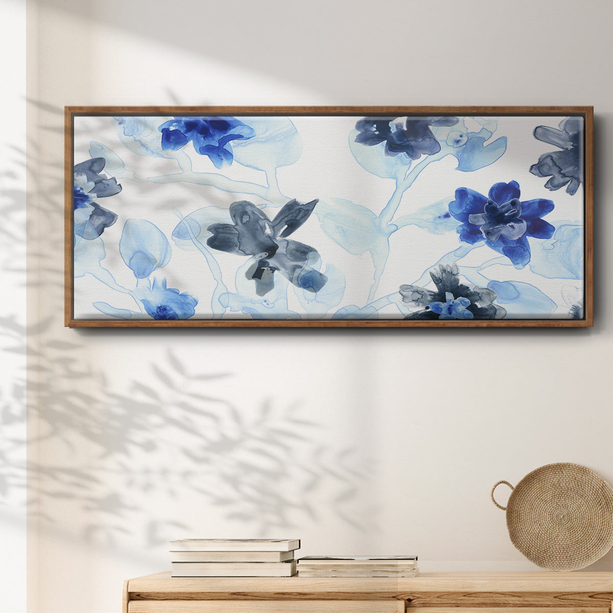 Blue Gossamer Garden V - Floater Framed Canvas Print