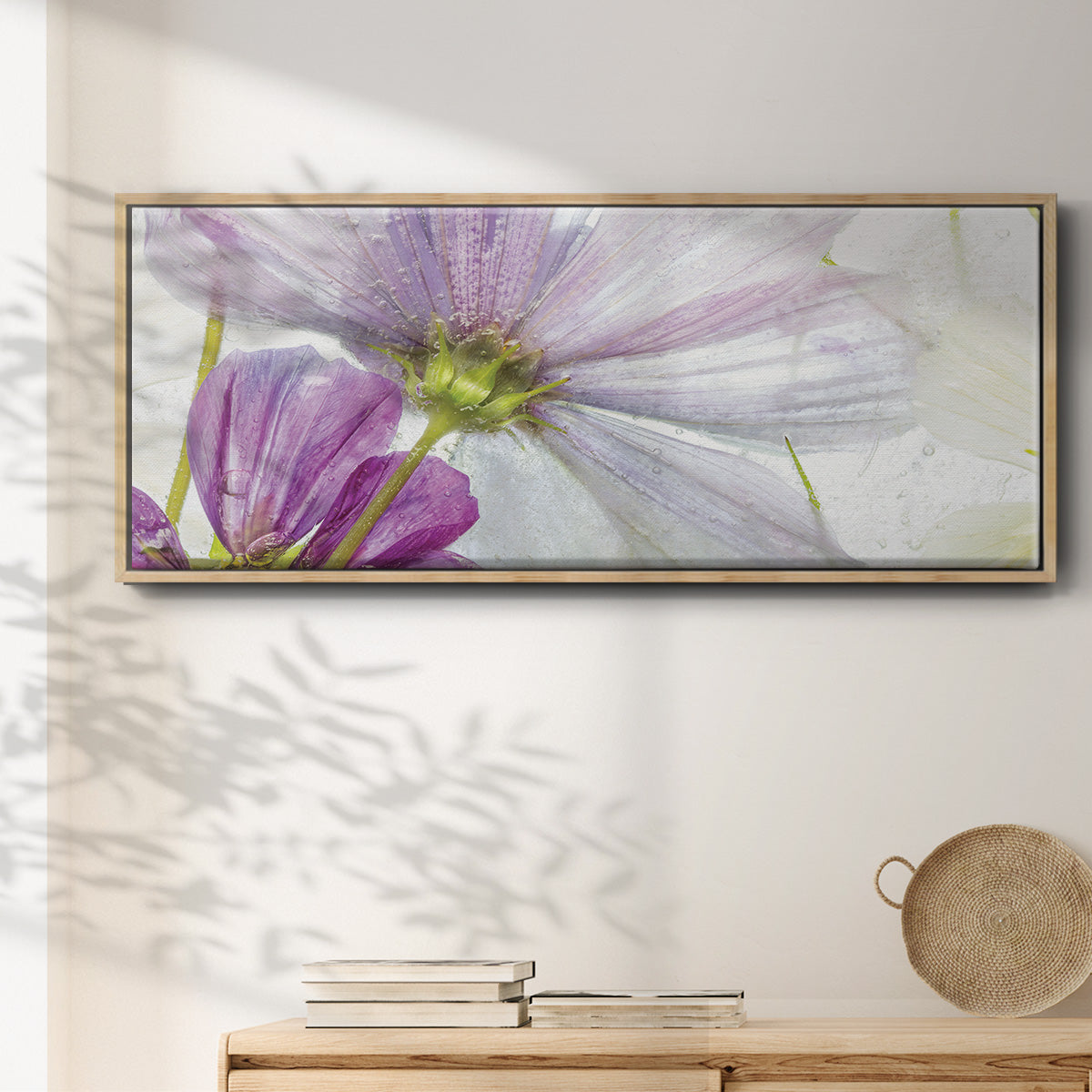 Frozen Floral I - Floater Framed Canvas Print