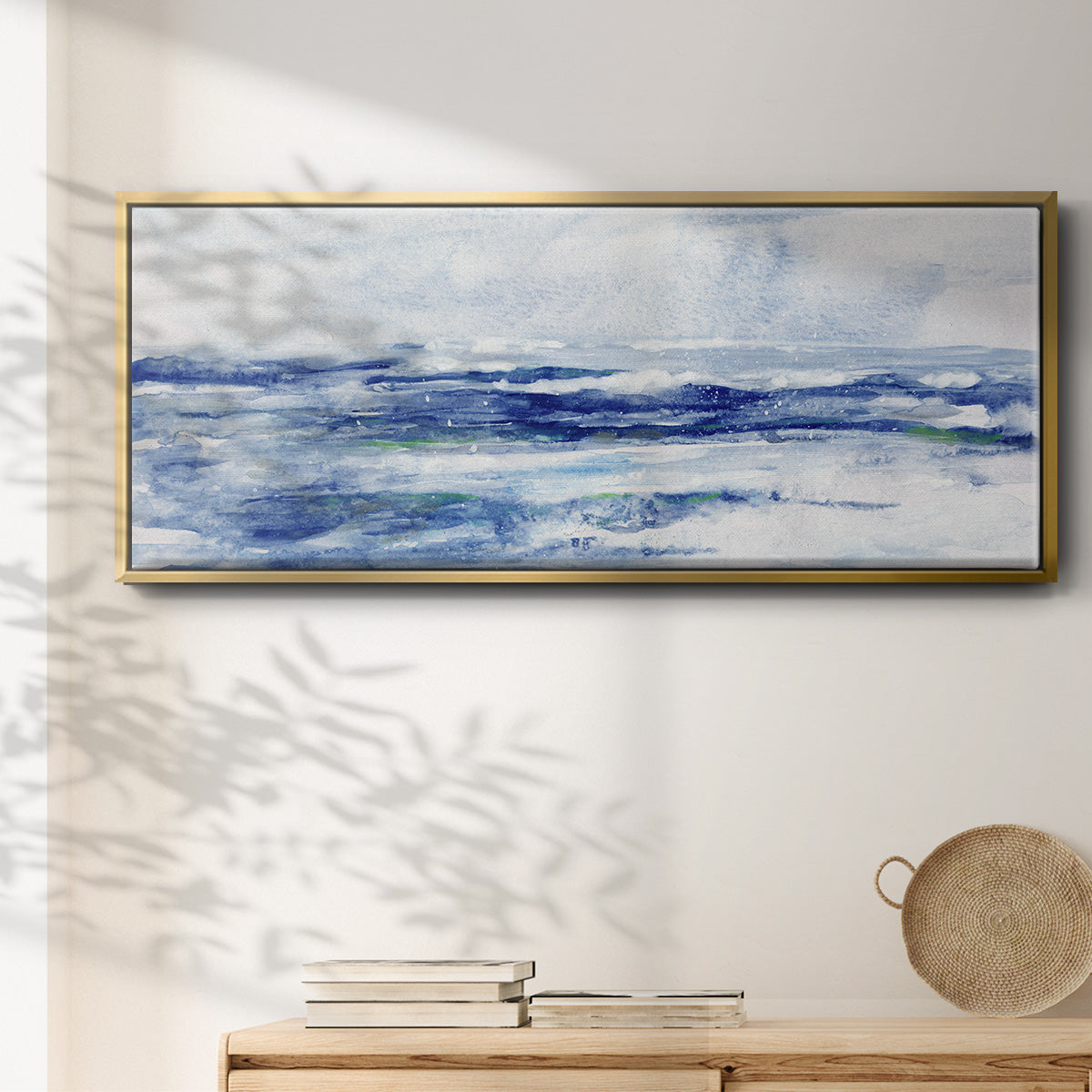 Soft Ocean Waters II - Floater Framed Canvas Print