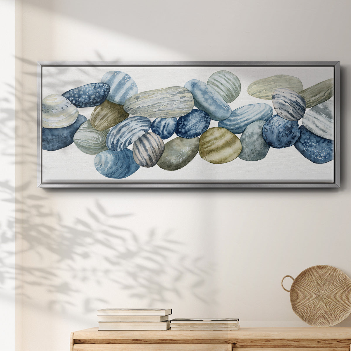 Found Pebbles III - Floater Framed Canvas Print