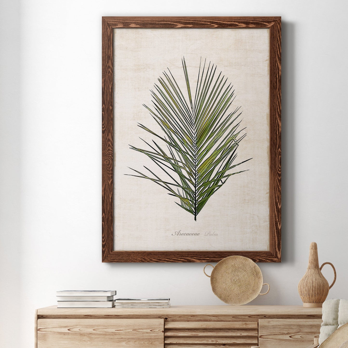 Palm Botanical I - Premium Canvas Framed in Barnwood - Ready to Hang