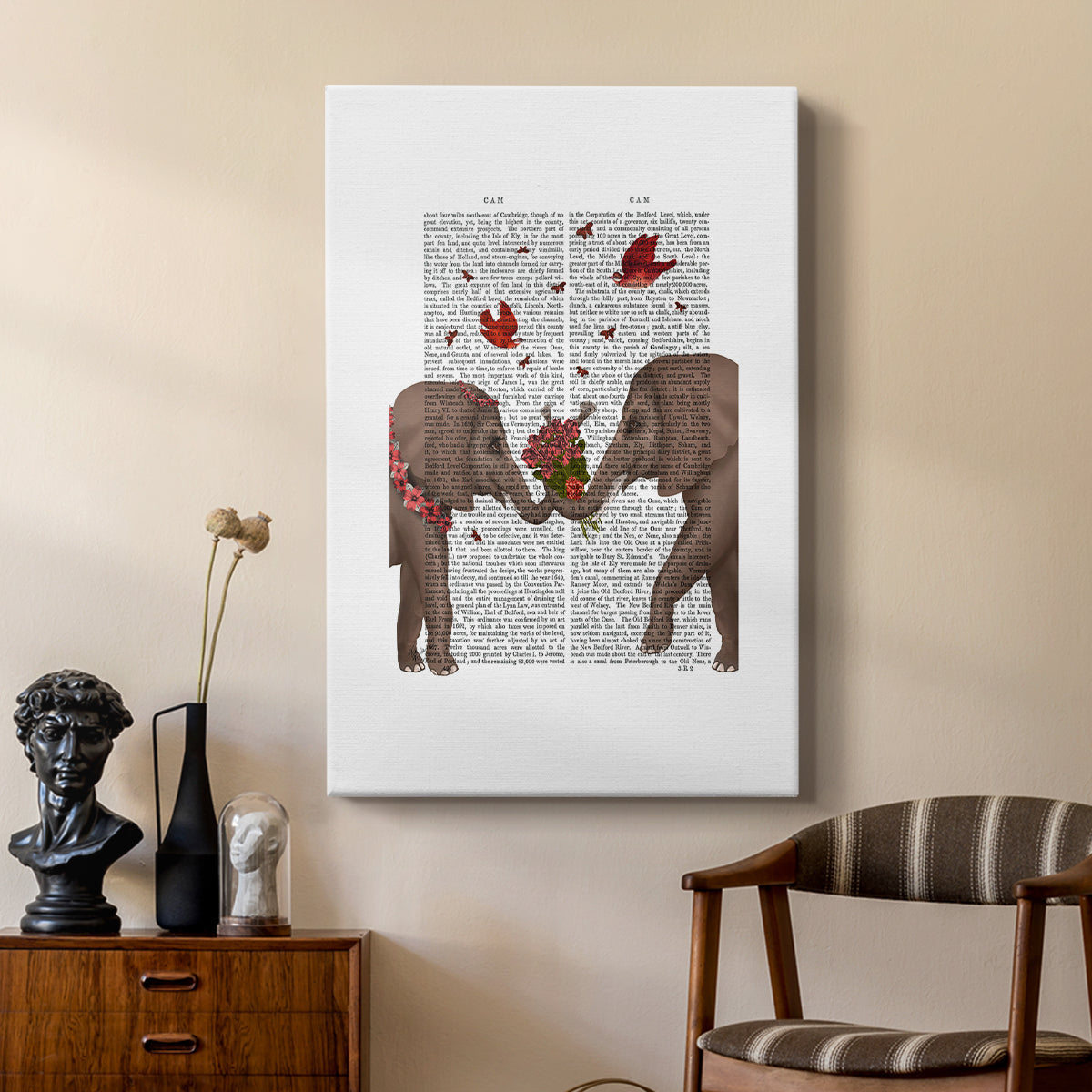 Elephant Bouquet, Portrait - Canvas Art Print