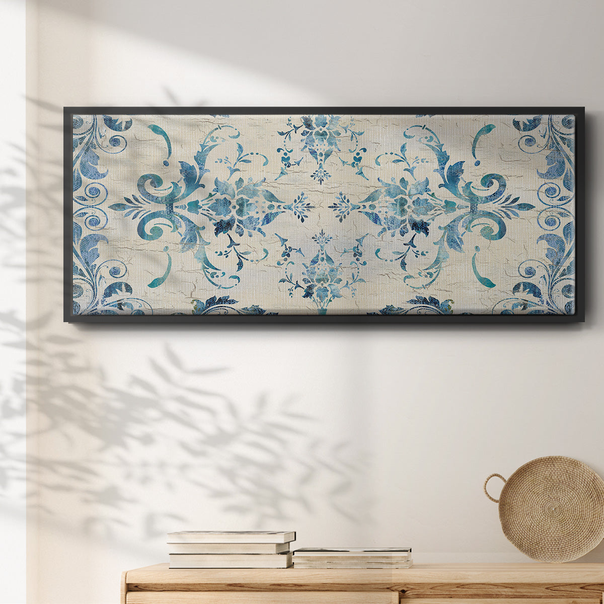 Border Damask - Floater Framed Canvas Print