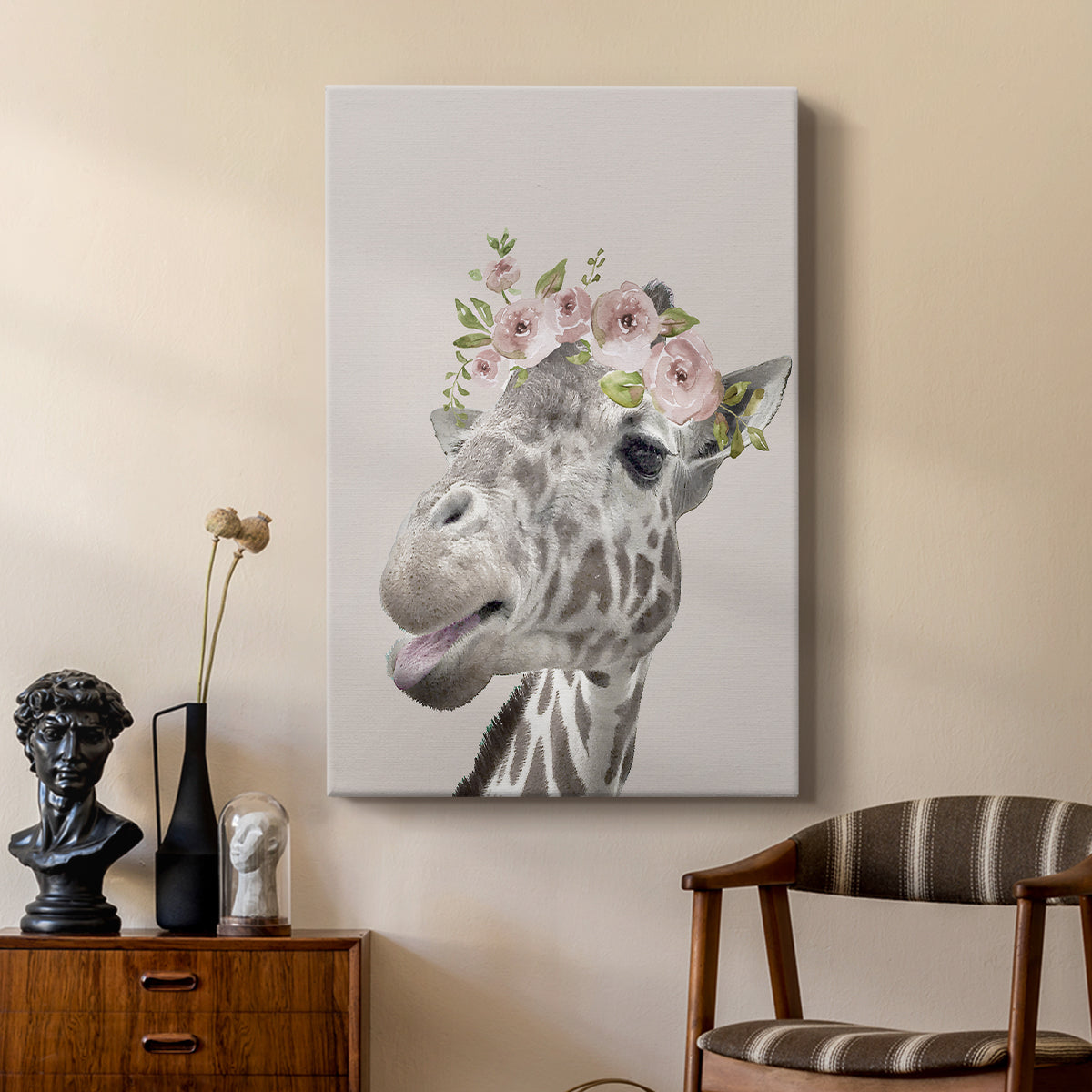 Peek A Boo Giraffe I - Canvas Art Print