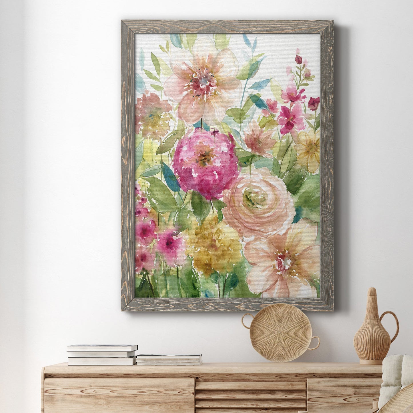 Jardin de Fleurs - Premium Canvas Framed in Barnwood - Ready to Hang