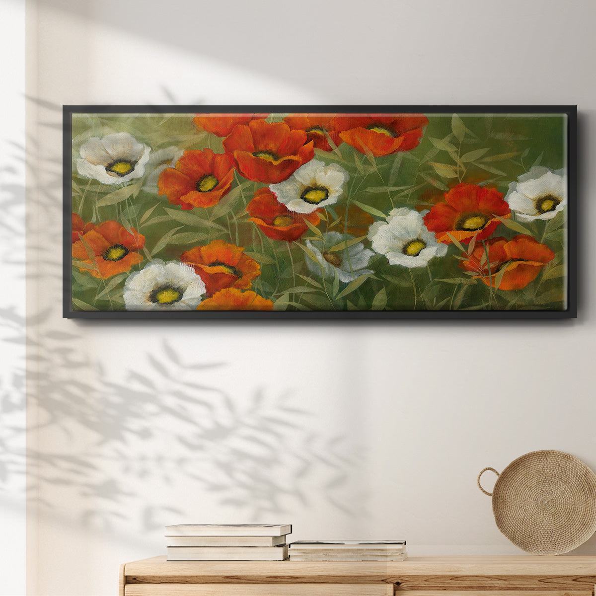Poppy Symphony - Floater Framed Canvas Print
