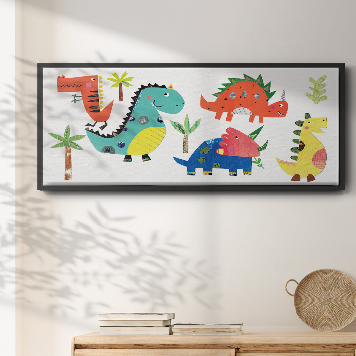 Dino Party - Floater Framed Canvas Print