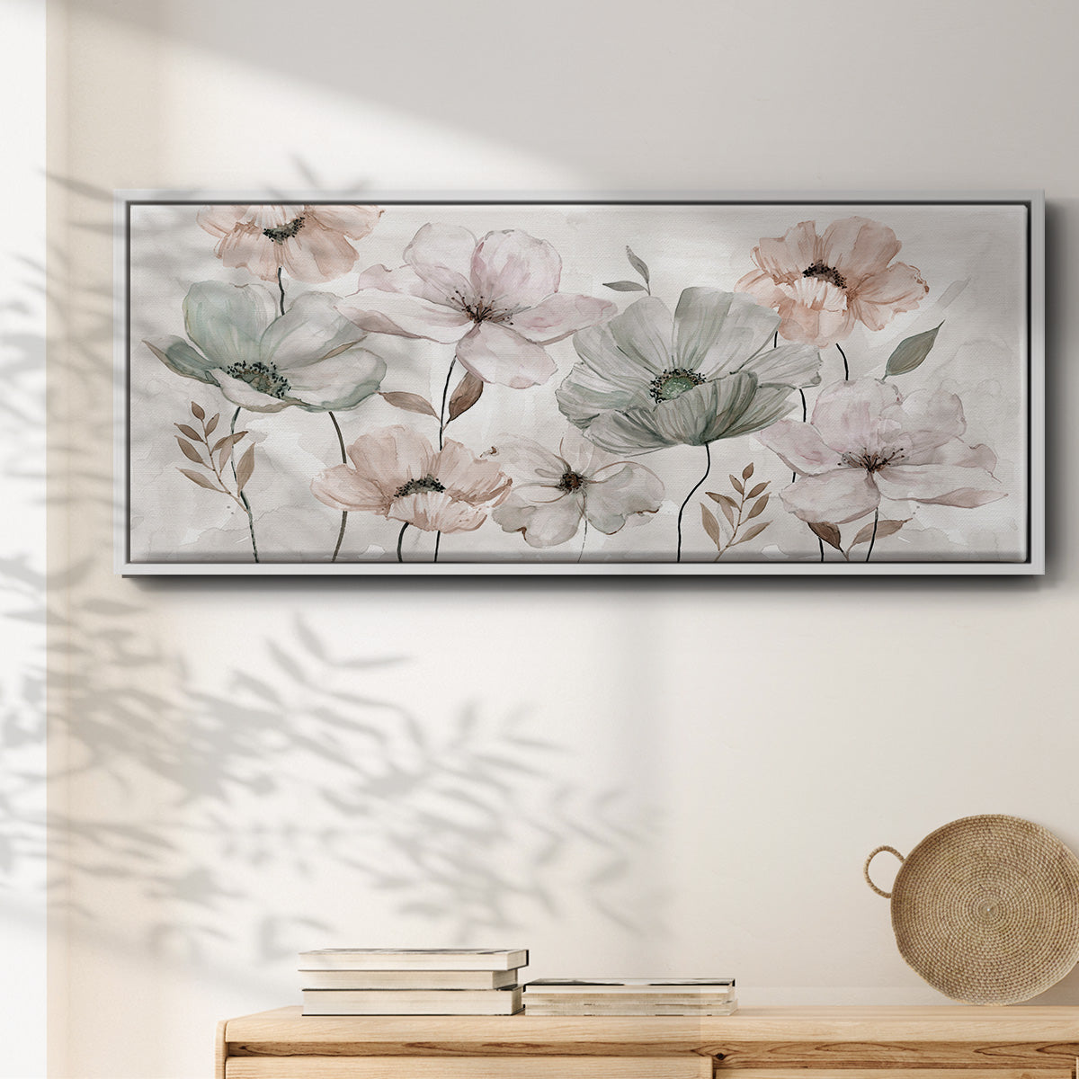 Blushing Garden - Floater Framed Canvas Print