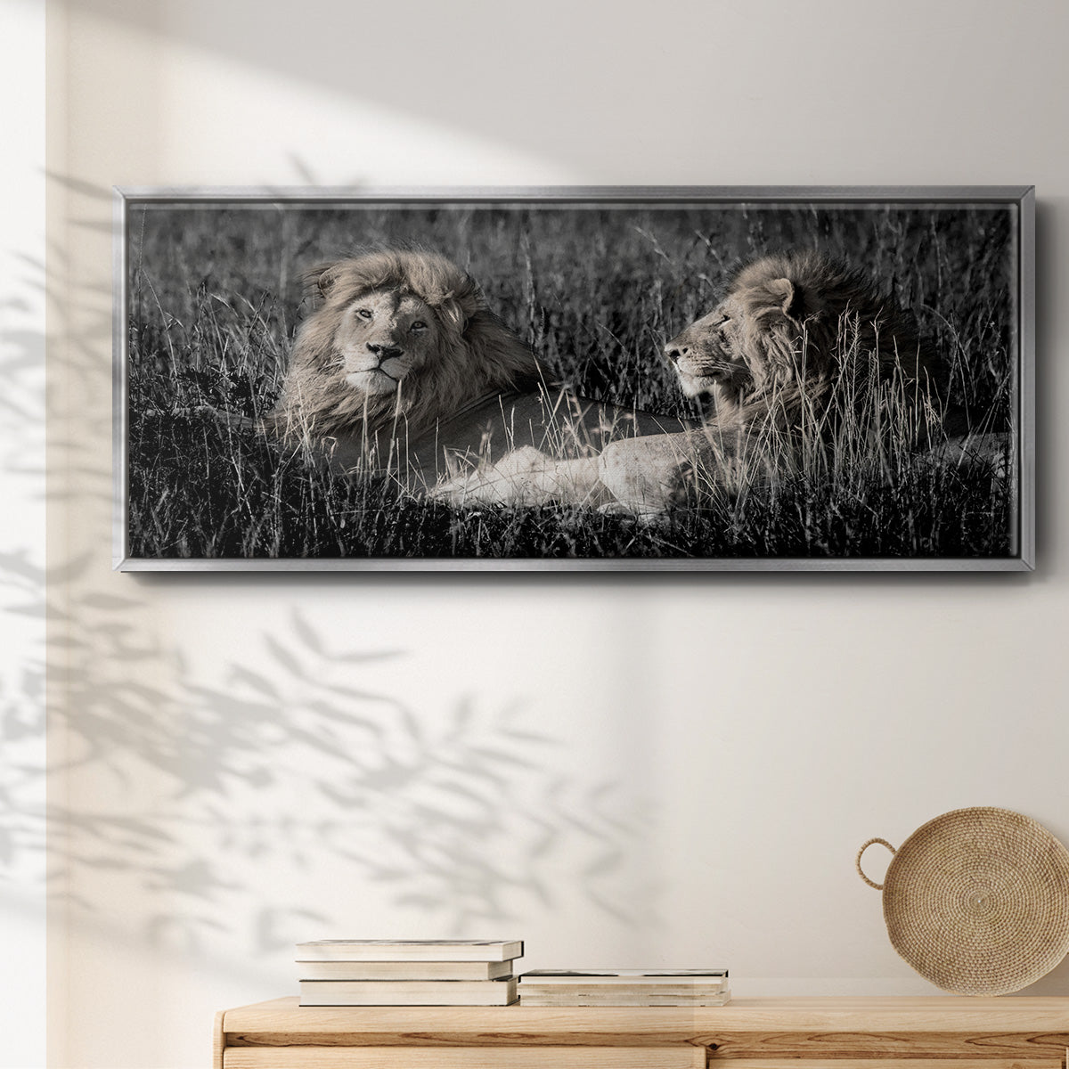 Mara Lions - Floater Framed Canvas Print