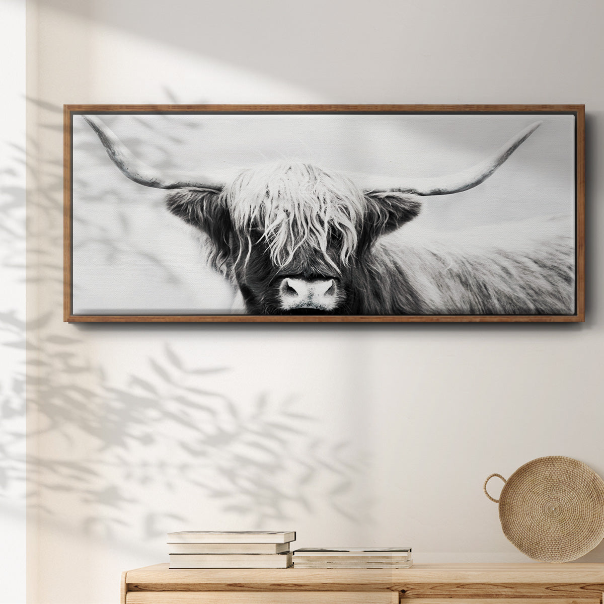 Highland Longhorn - Floater Framed Canvas Print