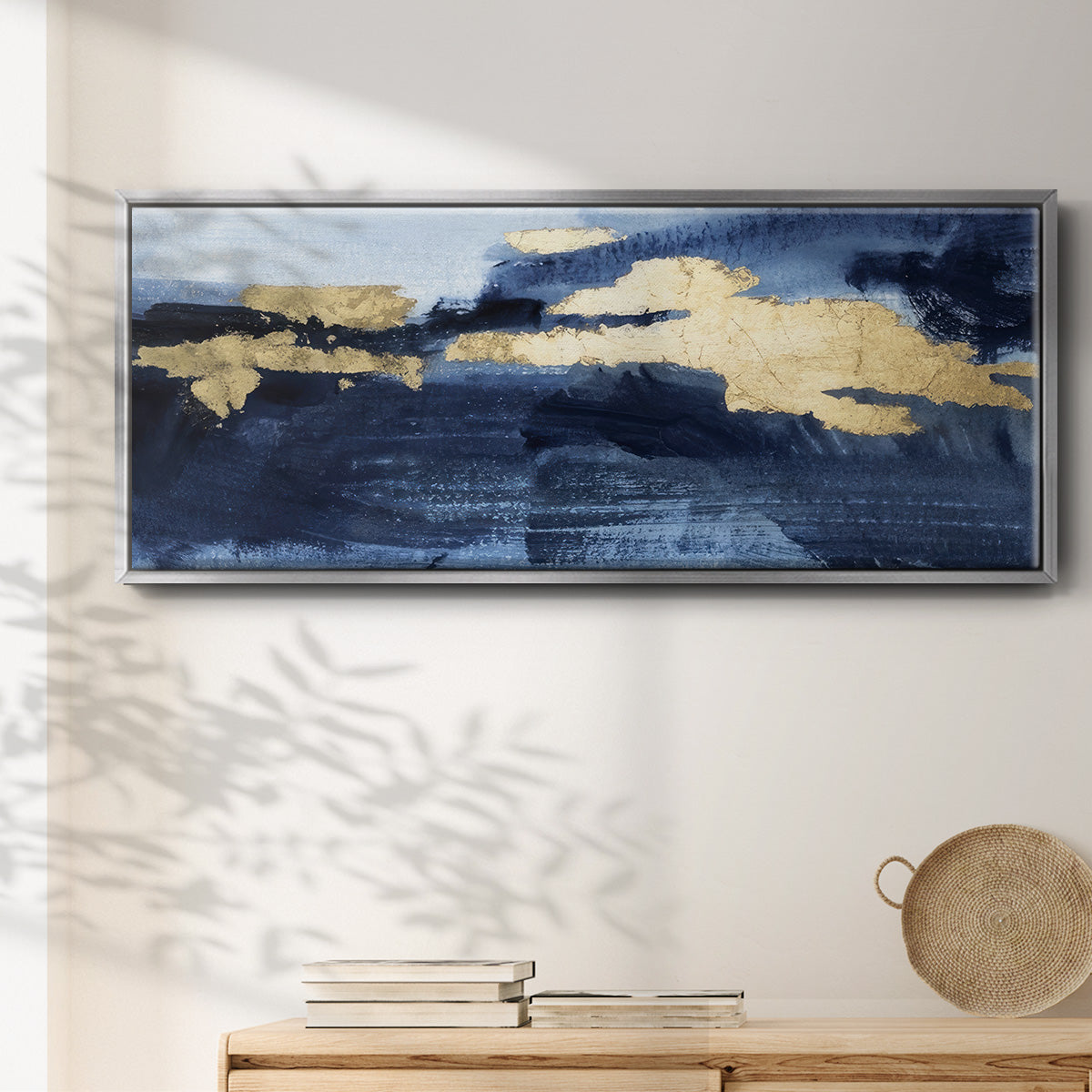 Gilded Indigo Sea II - Floater Framed Canvas Print
