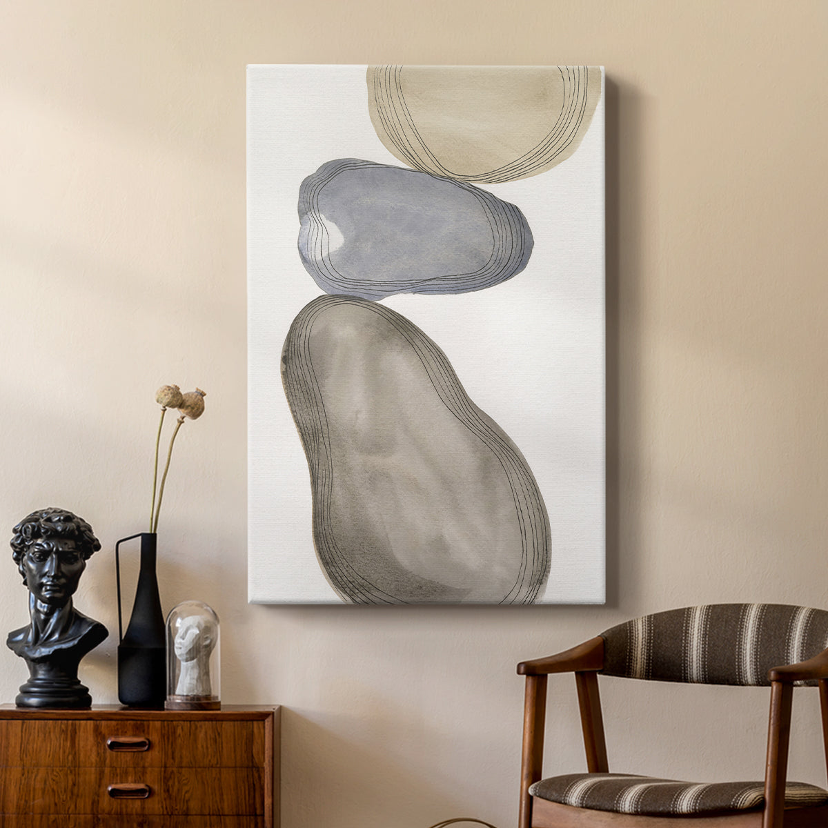 River Rocks Contour II - Canvas Art Print