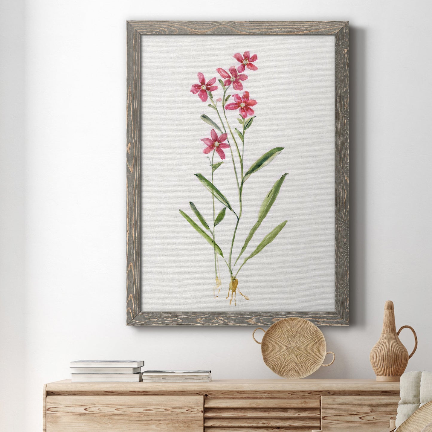 Delicate Pink II - Premium Canvas Framed in Barnwood - Ready to Hang