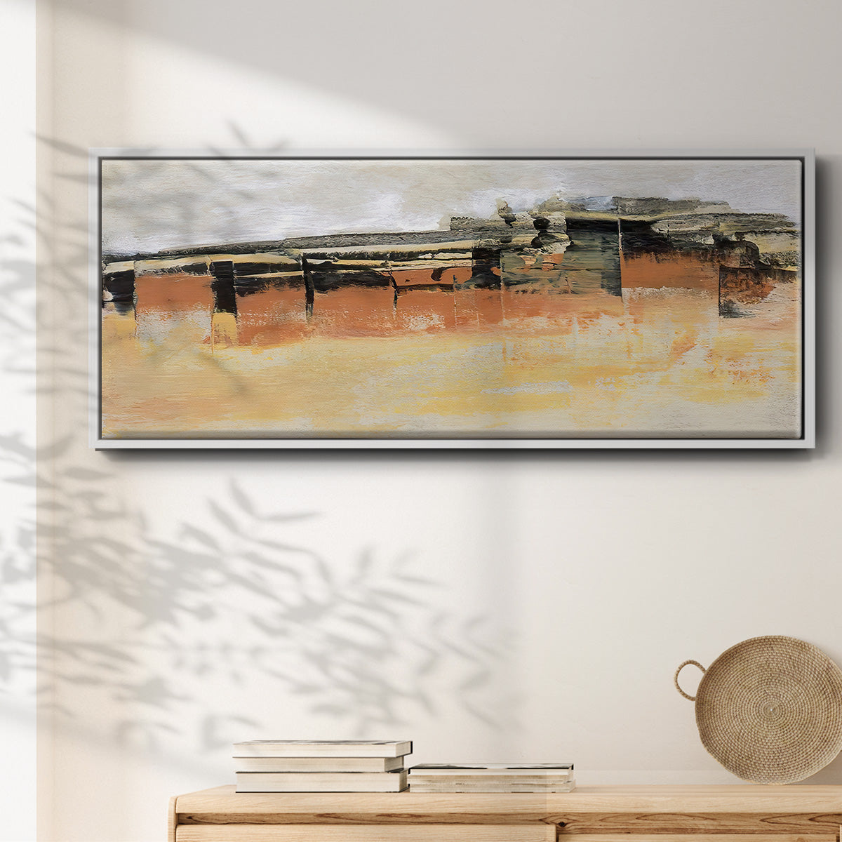 Bridges Ochre II - Floater Framed Canvas Print