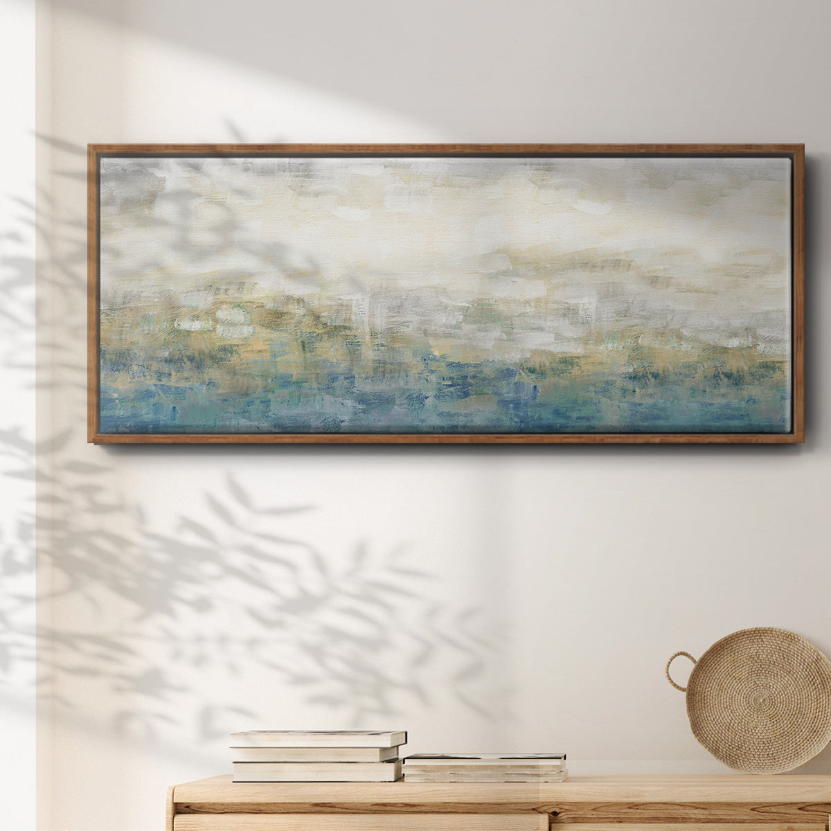Color Block Horizon - Floater Framed Canvas Print
