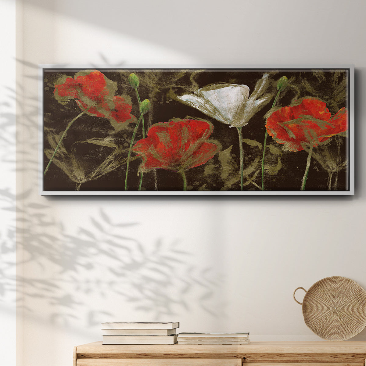 Golden Poppy - Floater Framed Canvas Print