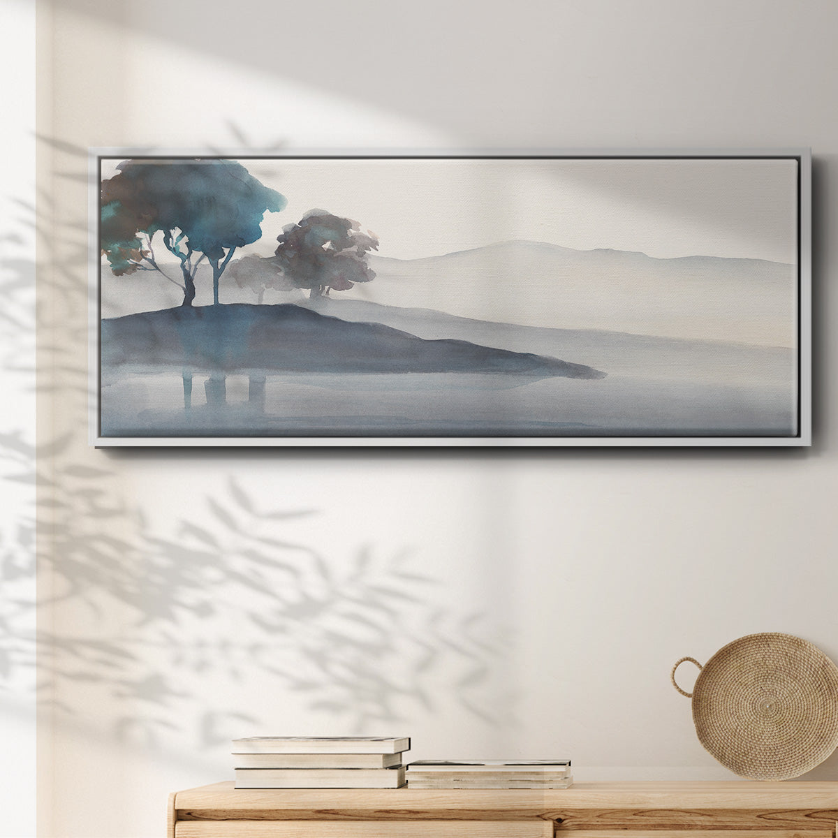 Serene Silhouette I - Floater Framed Canvas Print