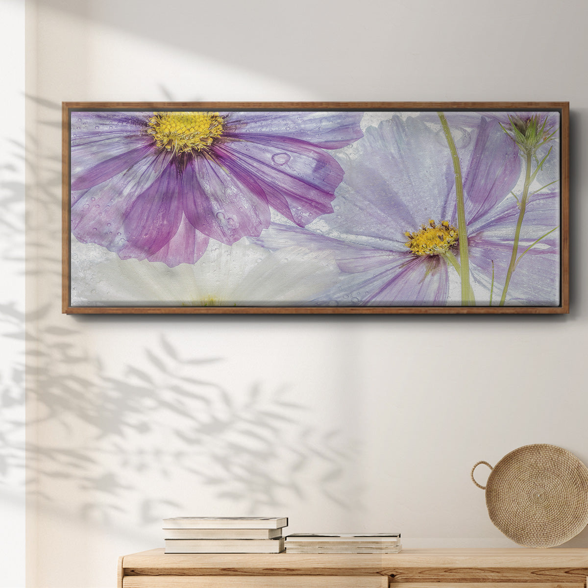 Frozen Floral II - Floater Framed Canvas Print