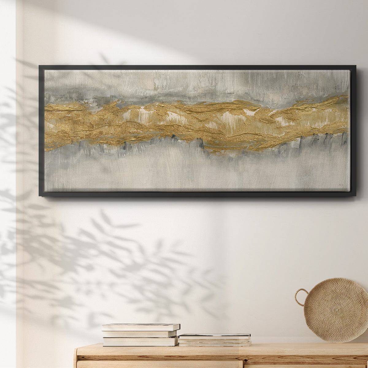 Golden Stream - Floater Framed Canvas Print