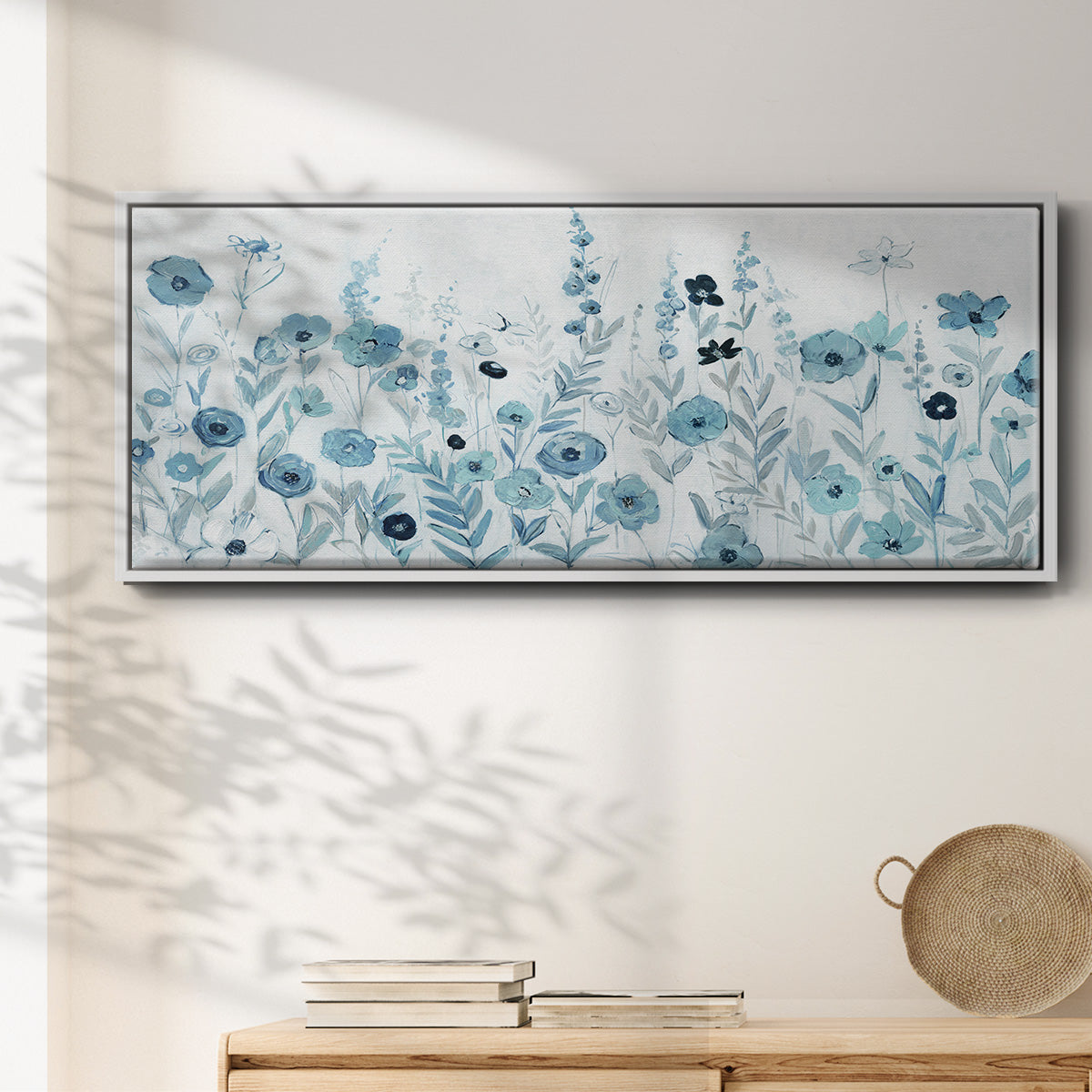 Endless Field of Blue - Floater Framed Canvas Print