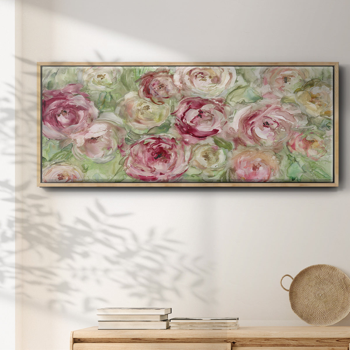Climbing Rose - Floater Framed Canvas Print
