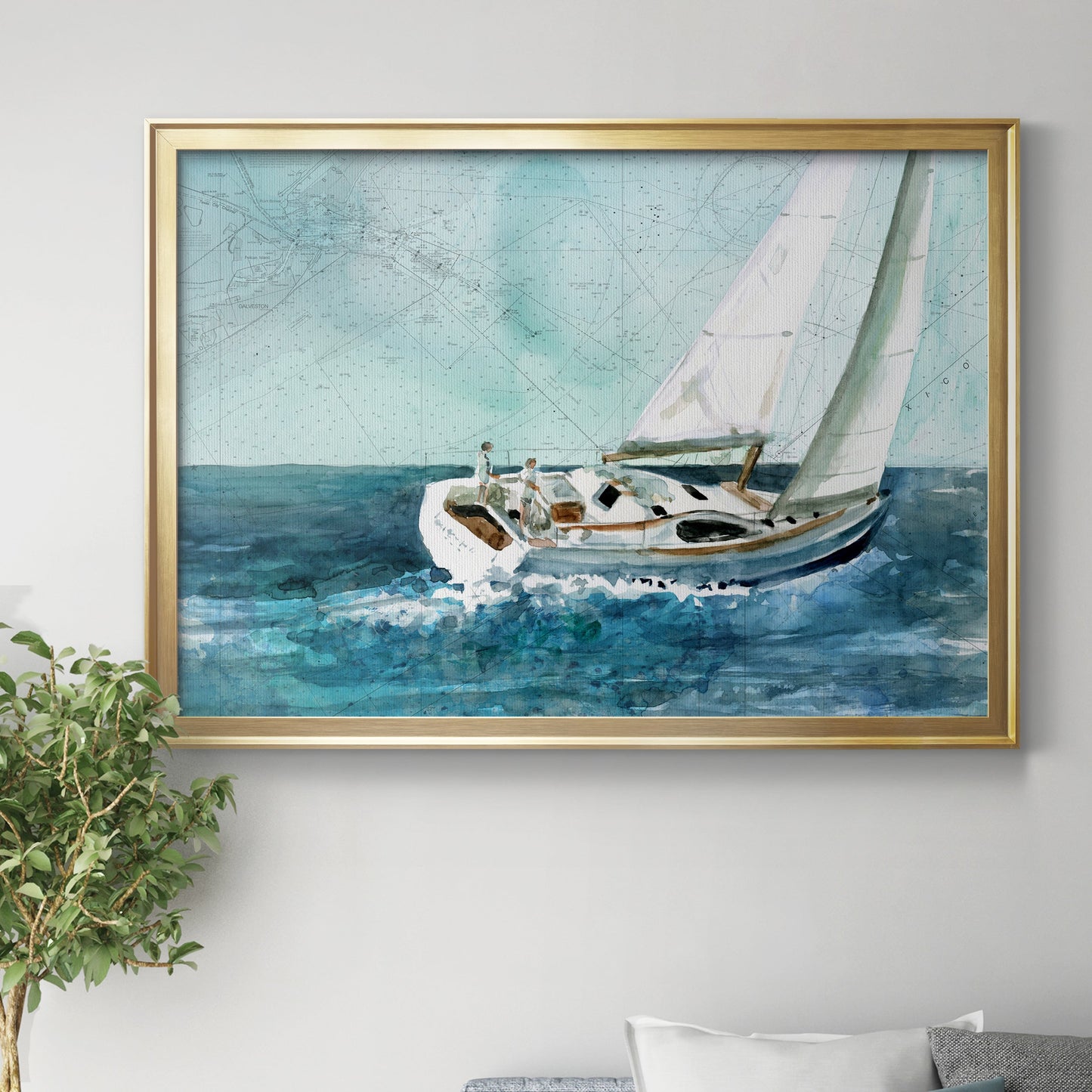 Coastal Sail Premium Classic Framed Canvas - Ready to Hang